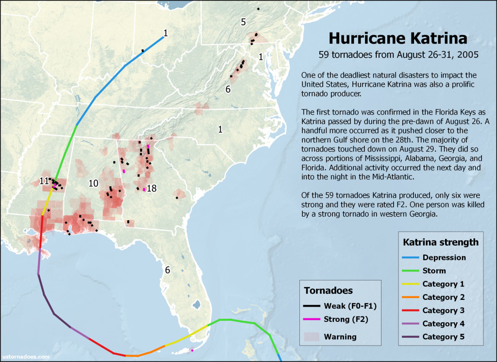 Hurricane Katrina Also Caused A Tornado Outbreak Ustornadoes