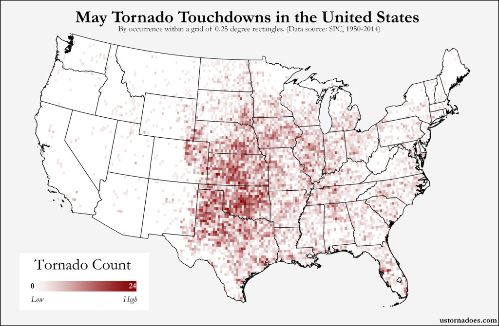 Here’s where tornadoes typically form in May across the United States