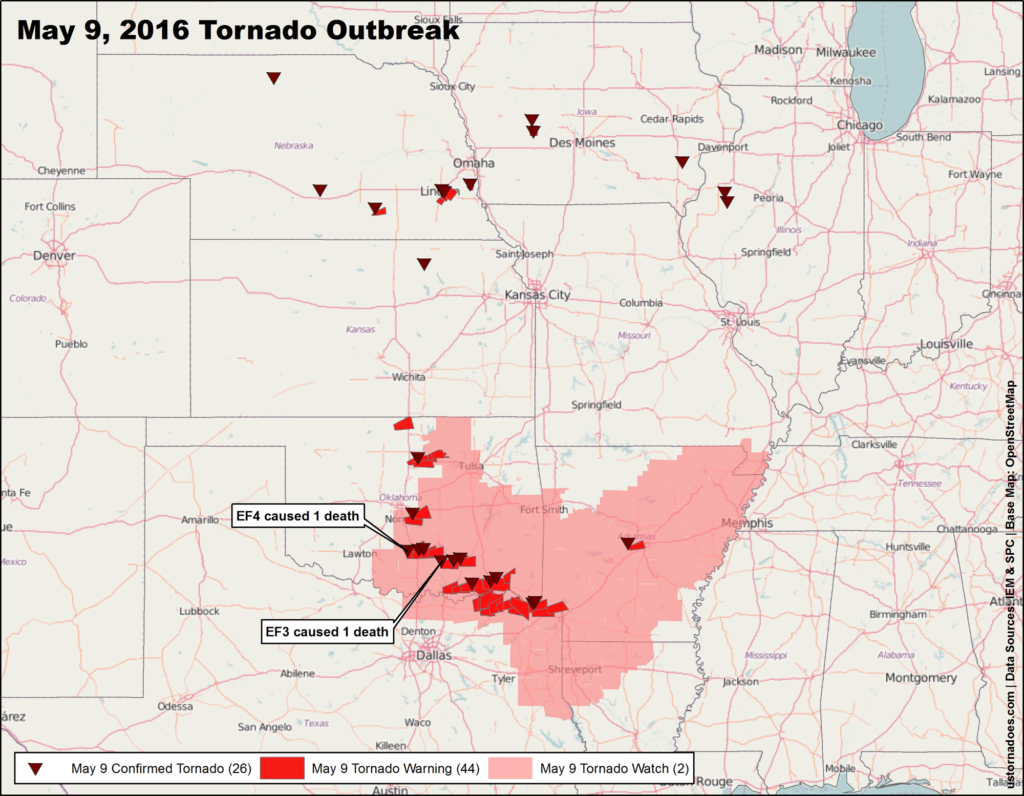 The largest tornado outbreaks of 2016 - ustornadoes.com