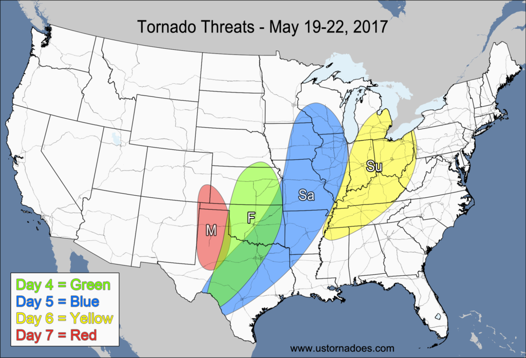 Tornado Threat Forecast: May 16-22, 2017 - ustornadoes.com