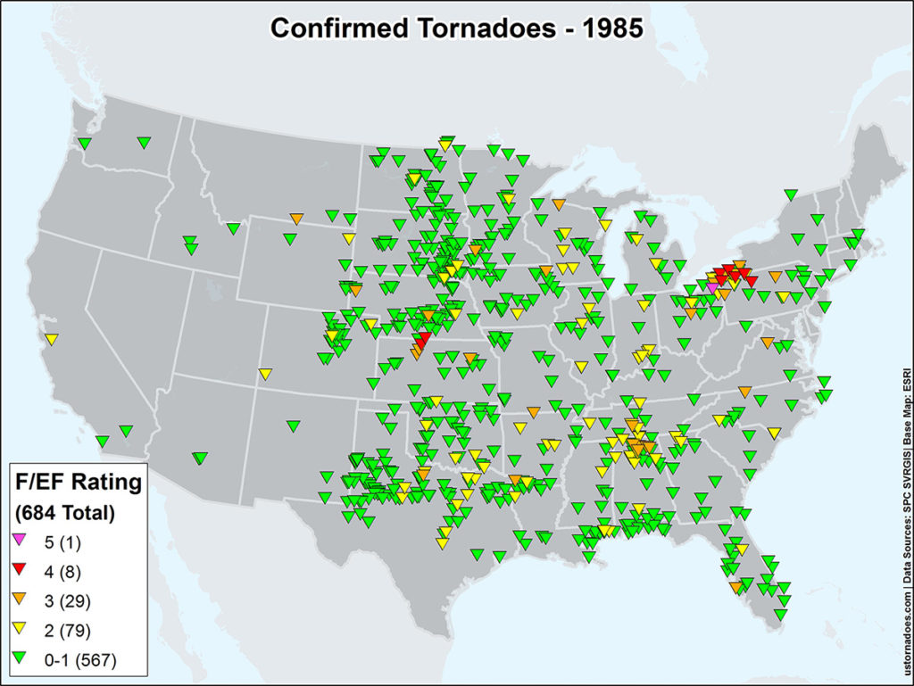 US-Tornadoes-Map1985 - ustornadoes.com