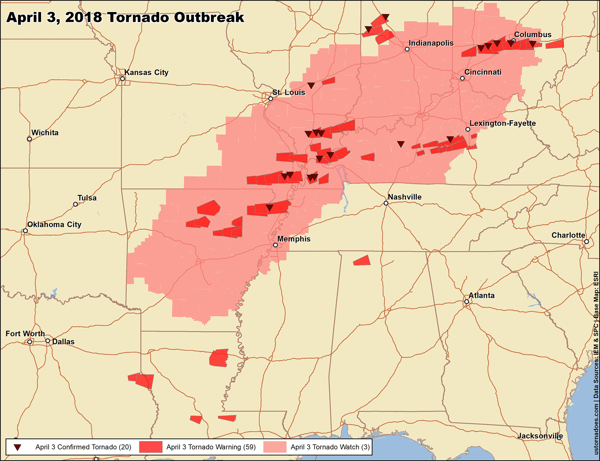 The biggest tornado events of 2018 - U.S. Tornadoes