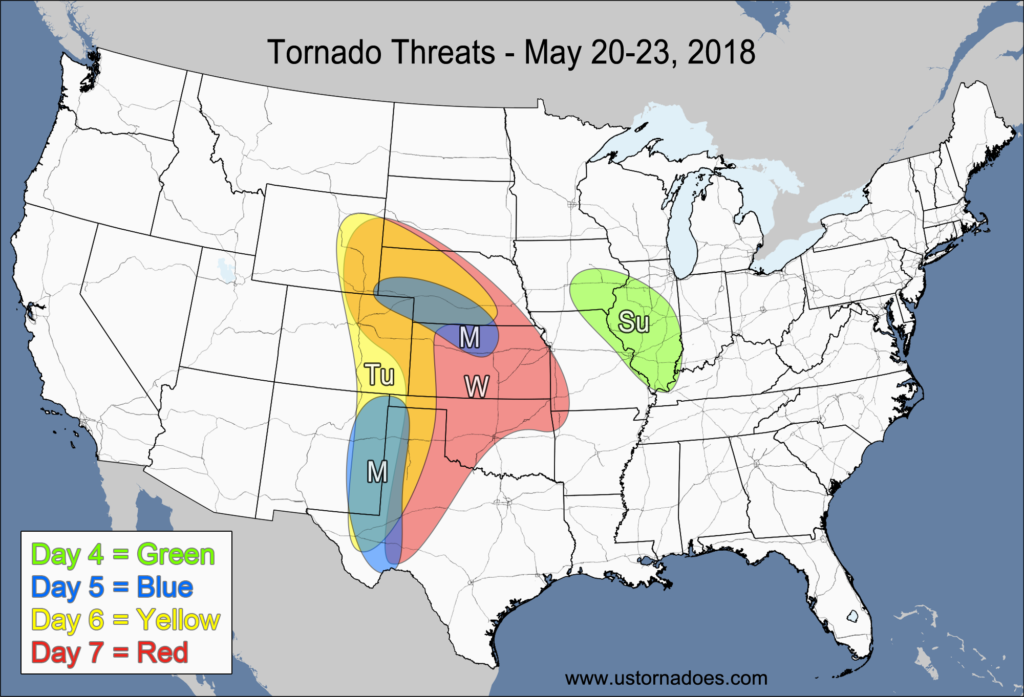 Tornado Threat Forecast: May 17-23, 2018 - ustornadoes.com