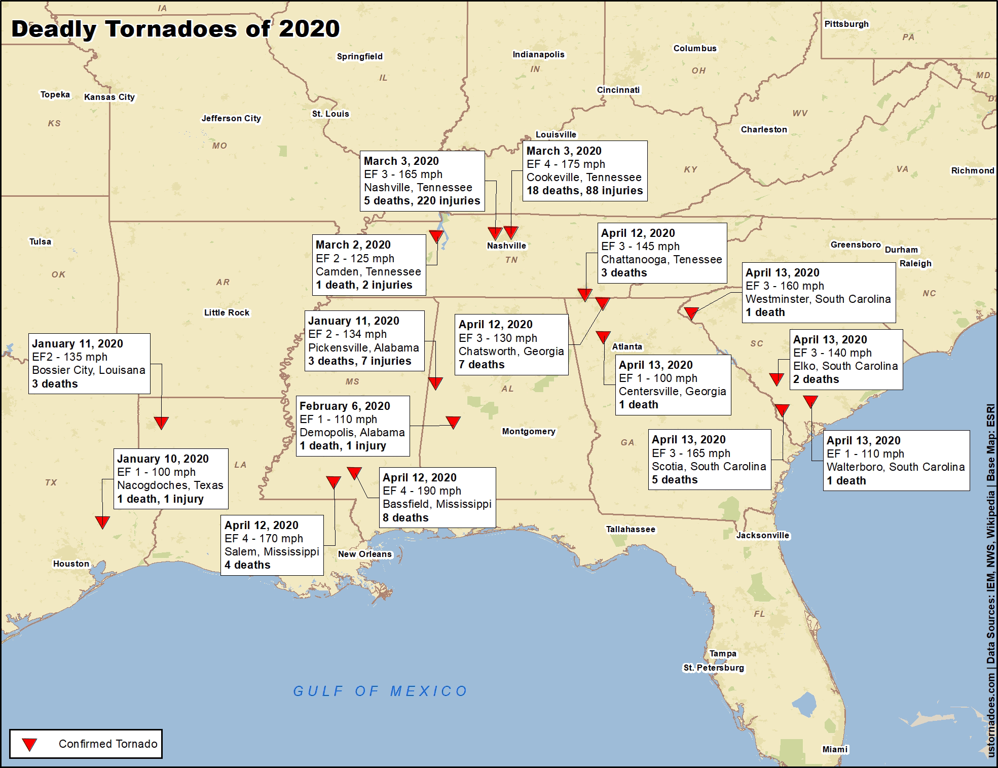 Tornado events of 2020 - ustornadoes.com