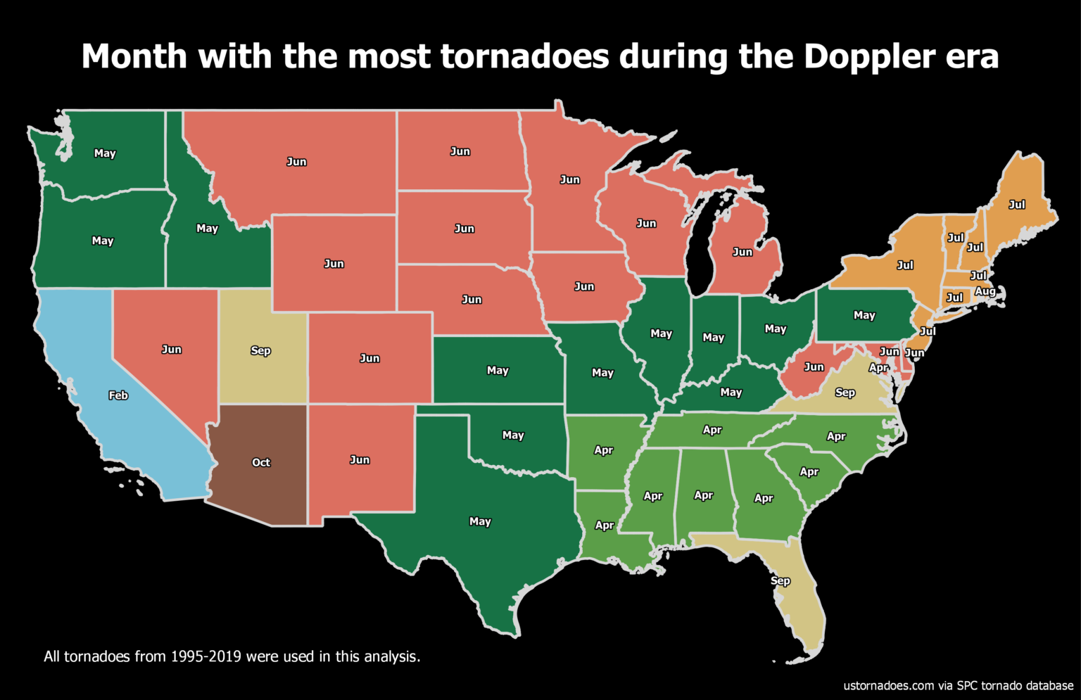 Peak tornado season is often April or May, but that's not always the ...